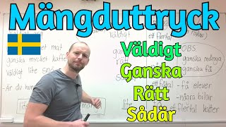 Mängduttryck (rätt ofta, ganska trött, väldigt mycket mat) SFI