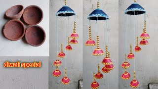 How to make jhumar with diyas || how to make diya decoration || how to make jhumar #diwalidecoration