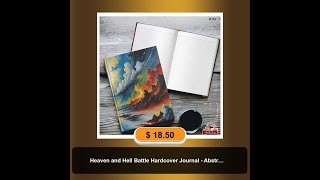 Heaven and Hell Battle Hardcover Journal - Abstract Expressive Oil Painting - Chaos Journal - Abs...