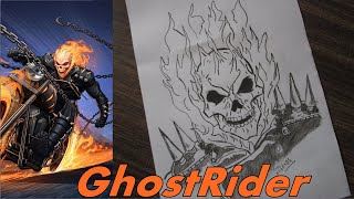 Ghost Rider Drawing Sketch | Drawing Ghost Rider | Draw Ghost Rider step by step #drawing # art