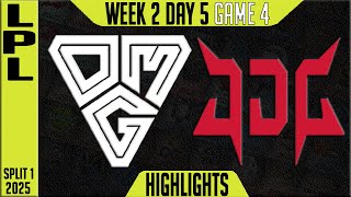 OMG vs JDG Highlights Game 4 | LPL Split 1 Groups 2025 W2D2 | Oh My God vs JD Intel Esports G4