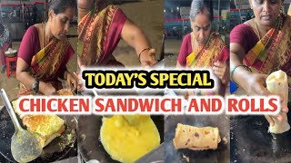 Egg Roll Chicken sandwich |Lady Making Popular Rolls and sandwich #food #chickenroll #streetfood