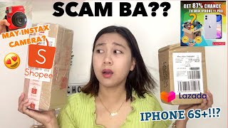 SHOPEE VS LAZADA MYSTERY BOX PHILIPPINES! (MAY INSTAX AT IPHONE? LEGIT BA?? GRABEE!!🤔) | Thatsmarya