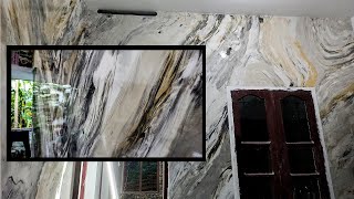 How to make marble finish to  water putty || stucco marble finish || Rk creation