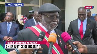 VIDEO: President Buhari Finally Swears In Justice Ariwoola as CJN