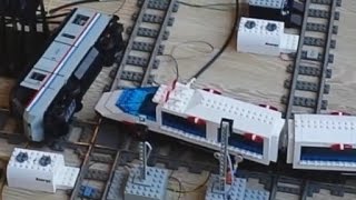Random controlled Lego trains: the crashes during commissioning: Lego Wars