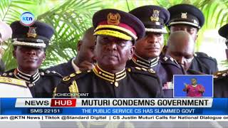 Public service CS Muturi condemns the government over abductions