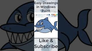#babysharksong, #howtodraw, #kidssongs, shark drawing in MS paint #shorts, sing and draw baby shark