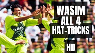 Wasim Akram All Four Hatricks in ODI and Test Cricket | HD | Best Reverse Swing Fast Bowling