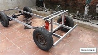 TECH - Homemade a car with gearbox strong car 500 kg - Part 3