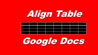 How to Center Table in Google Docs - Easy Method !
