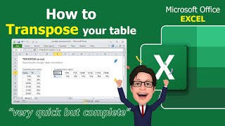 Microsoft Office EXCEL | How to use the Transpose Function - 11