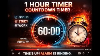 1 Hour Timer | Countdown Timer Minimal | With Alarm