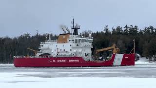 USCGC Mackinaw WLBB-30 upbound St Mary's River at Johnson's Point  03.10.23