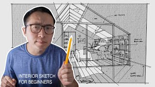 Interior Sketch for Beginners - Step by Step tutorial