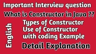 java Constructor ❤️| details explanation |🔥 interview questions Constructor | #onlinecoding🔥