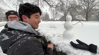 Fun in the snow--mini snowman