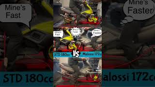 Gilera Runner Malossi 172 vs std 180 shoot out!