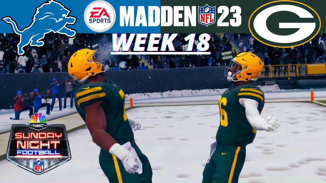 Lions Vs. Packers Week 18 - Madden 23 Simulation Highlights - YouTube