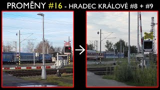 Proměny železničních přejezdů #16 - Hradec Králové hl.n. (2013 - 2019) / Czech RR crossing changes