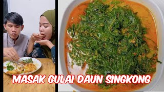 Masak gulai daun singkong hasil panen di pasar