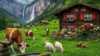 Simple life in Switzerland countryside - Relaxing walk in the most beautiful Swiss Village