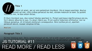 JS Tutorial #11 — Read More / Read Less [UP/TO/DATE]
