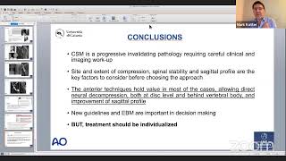 THE EANS WEBINAR: DEGENERATIVE CERVICAL MYELOPATHY (DCM)