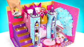 How To Make Pink House with Bunk Bed, Purple Stairs from Polymer Clay 🌈 DIY Miniature Doll House 💖