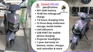 Tunwal E-Motors Alfa lite 60V Electric Scooter| Tunwal Alfa-Lite | Electric Scooter for city use #ev