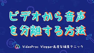 【VideoProc Vlogger高度な編集テニック】ビデオから音声を分離する方法