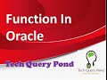 Function In Oracle PL SQL