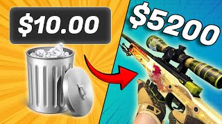 I TURNED $10.00 INTO AN AWP DRAGON LORE!?! - (MOST INSANE SESSION EVER!?!)