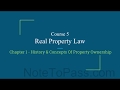 OREA - Course 5 - Real Property Law - Chapter 1 - History And Concept Of Property Ownership