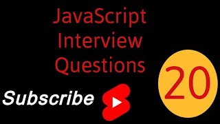 JavaScript Short #20 Interview Question in Hindi