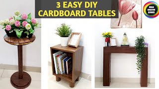 3 EASY DIY TABLE IDEAS THAT YOU CAN MAKE AT HOME/3 CARDBOARD BOX REPURPOSE IDEAS/CARDBOARD CRAFTS 3