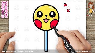 How to Draw a Cute Easy Lollipop for Kids Step by Step