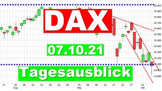 DAX Charttechnik [Tagesausblick] und Analyse für 07.10.2021 Aktien wetpapiere traden geldanlage news