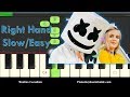 Marshmello & Anne-Marie Friends Right Hand, Slow, Easy Piano Tutorial