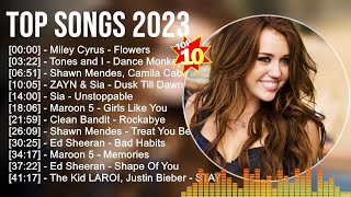 Miley Cyrus, Maroon 5, Adele, Taylor Swift, Ed Sheeran, Shawn Mendes - Billboard hot 100 Songs 2023