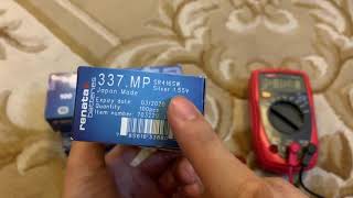 Renata 337 SR416SW 1.55v Button Battery Unboxing  \u0026 Test ( Expiry 03 2020 , Tested 04 2021 @ 1.584v)