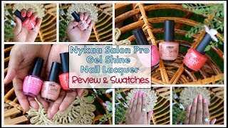 Nykaa Salon Shine Gel Nail Lacquer Review \u0026 Swatches |beautyandthecode |Product Review