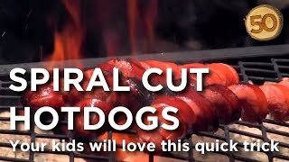 Spiral Cut Hot Dogs Camping Tip - 50 Campfires