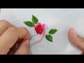 Cast on stitch embroidery, rose pattern, pink rose⎮Nisa Craft