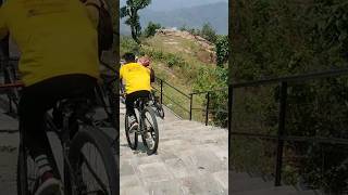 Dhunge Gadhi ladder #struggle #cyclechallenge #risk #ridesafe @mtbmrkritam1128 @MrAviGautam