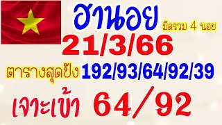 แนวทางฮานอยวันนี้ ตารางสุดปัง 192/ 93/64/92/39  เจาะ64/92 วันที่21/3/66 ตามต่อห้ามพลาด