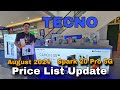 TECNO Price List Update August 2024 | Tecno Spark 20 Pro 5G | Tecno Camon 30 Series | Spark Series