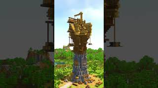 Medieval Minecraft Tower, Realistic Construction Site, Build Concept #minecraft #minecraftbuilds