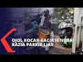 Ojol Kocar-kacir Hindari Razia Parkir Liar di Kawasan Jakarta Pusat