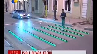 Neqliyyatda ilk olaraq işıqlı piyada keçidi istifadəyə verilir